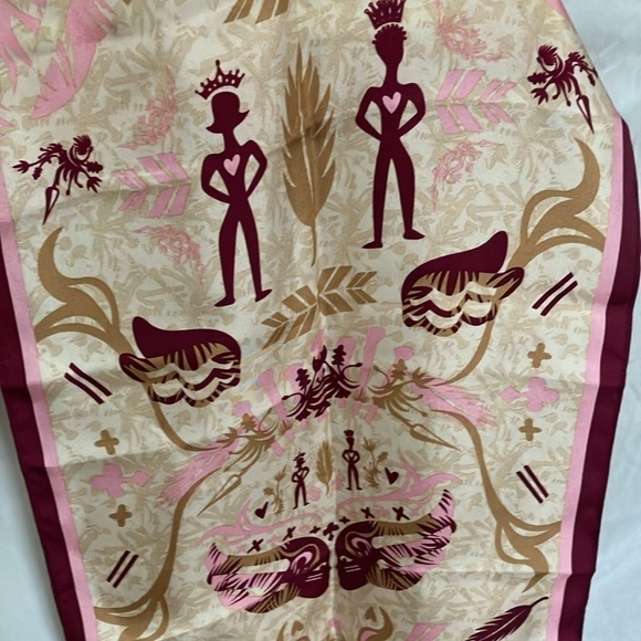 Ford: 2006 Pink/Maroon 100% Silk Scarf- Ford Cares- Warriors in Pink - Picture 4 of 16